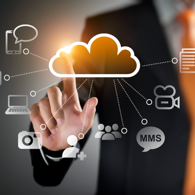 Online cloud data storage concept.